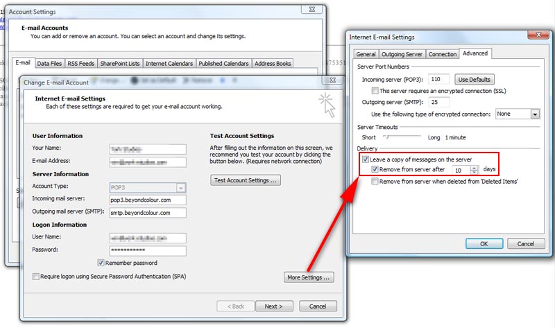 Leave Email On Server