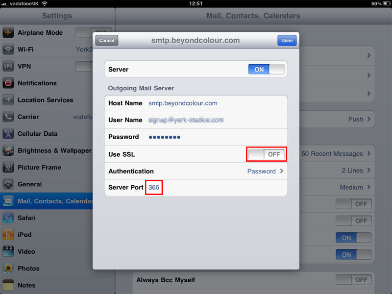 SMTP Port Hopping On iPad